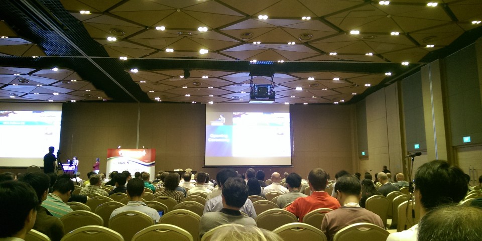 Conference venue and Singapore cityscape